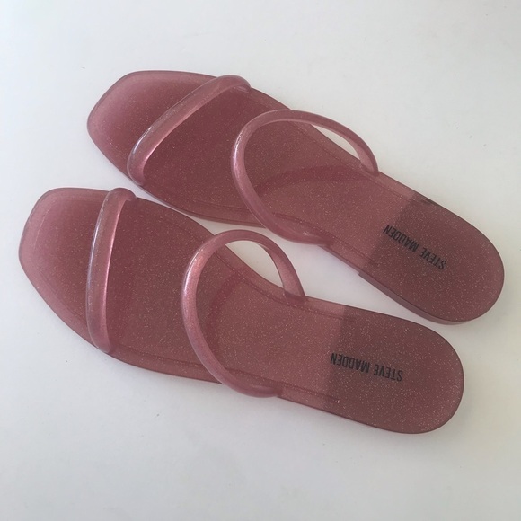 Steve Madden jelly pink sandals size 9 slight shimmer NWOT summer - Picture 3 of 4